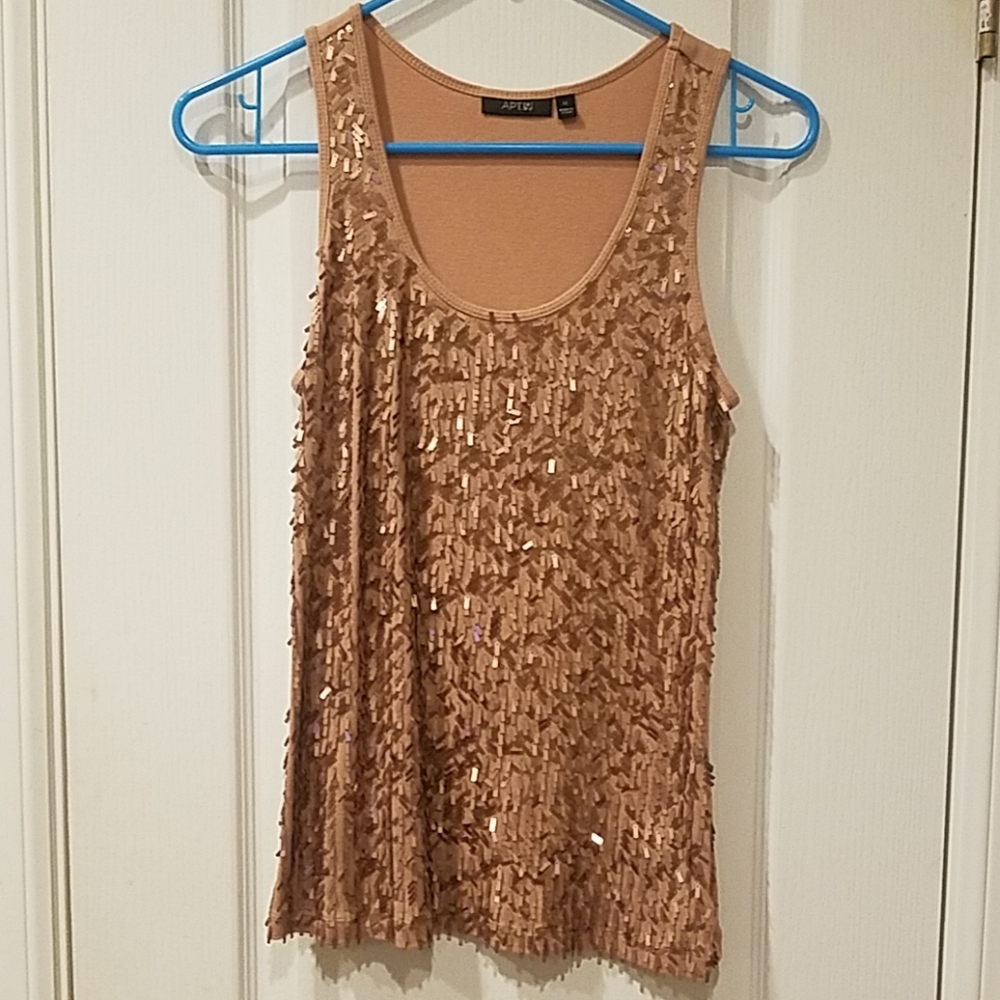 Blush Sparkly Sequin Tank Top